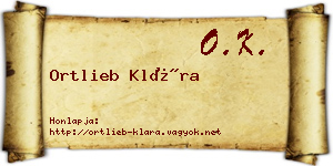 Ortlieb Klára névjegykártya